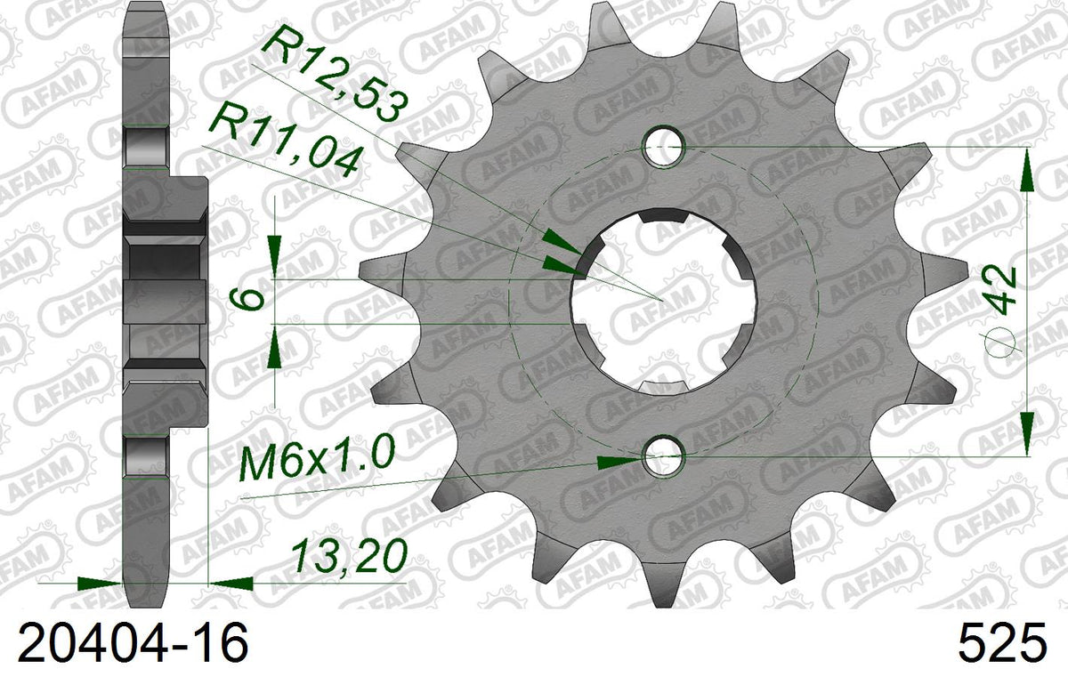 Pignone AFAM 20404-16 passo 525 HONDA CB 450 DX 1989  -1992  