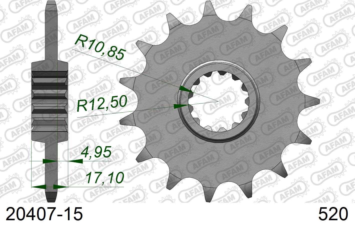 Pignone AFAM 20407-15 passo 520 HONDA CB 500 F 2013  -2016  