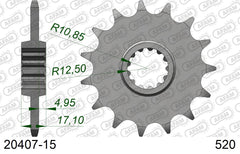 Pignone AFAM 20407-15 passo 520 HONDA CB 500 F 2013  -2016  