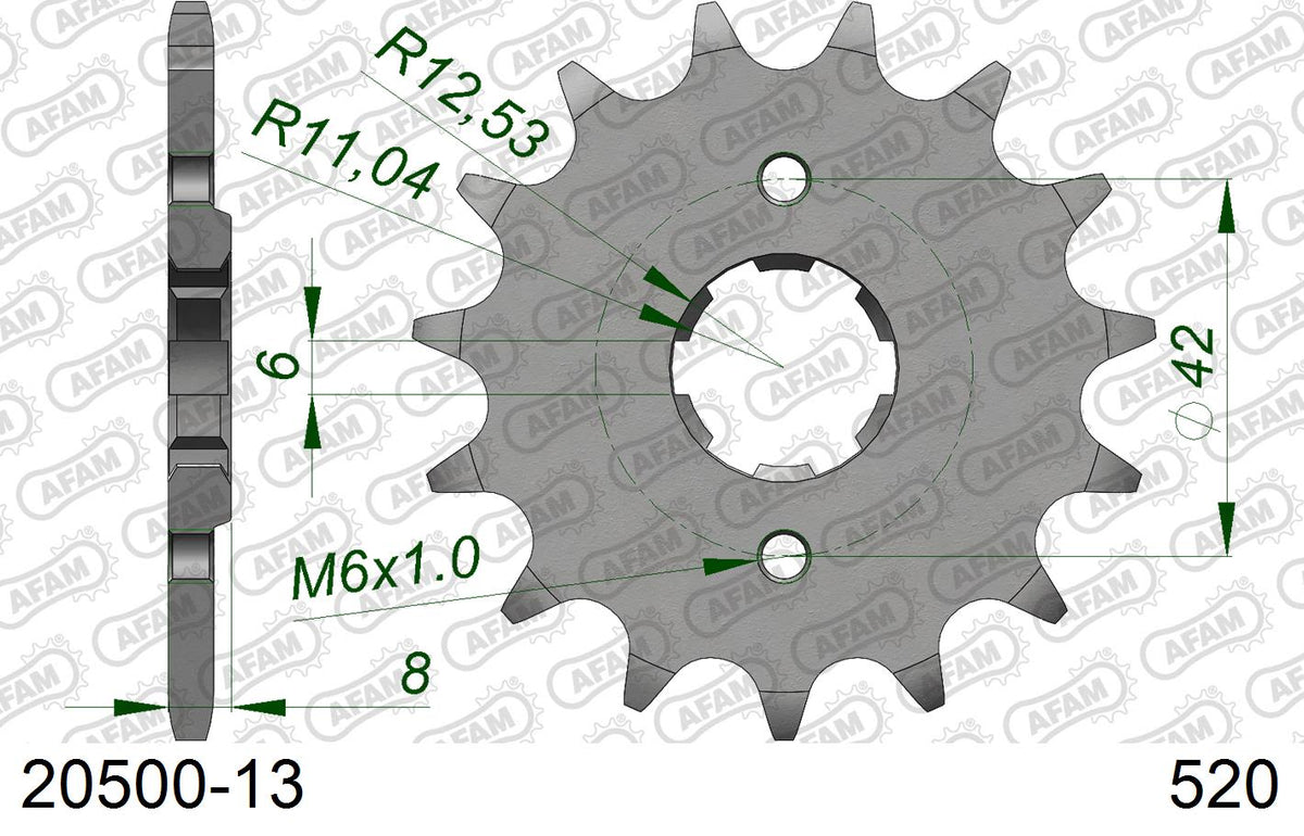 Pignone AFAM 20500-13 passo 520 HONDA XR 250 R 1981  -1983  