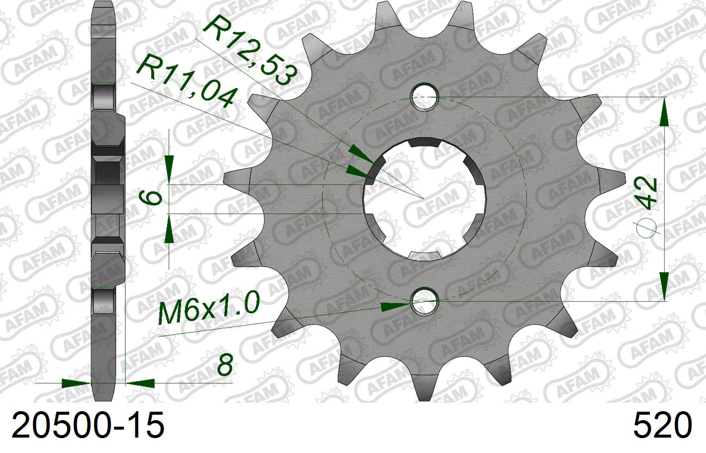 Pignone AFAM 20500-15 passo 520 HONDA XL 400 R 1982