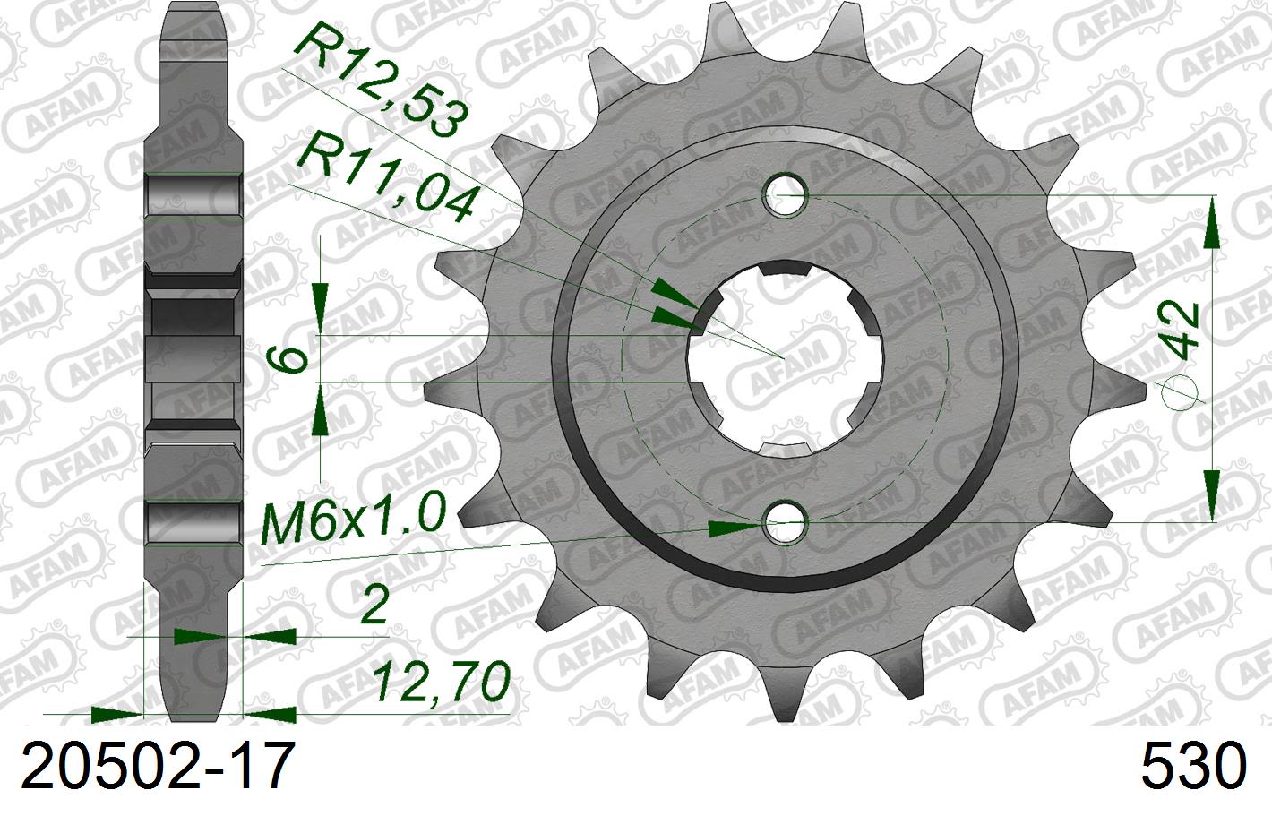 Pignone AFAM 20502-17 passo 530 HONDA CB 750 F 1976