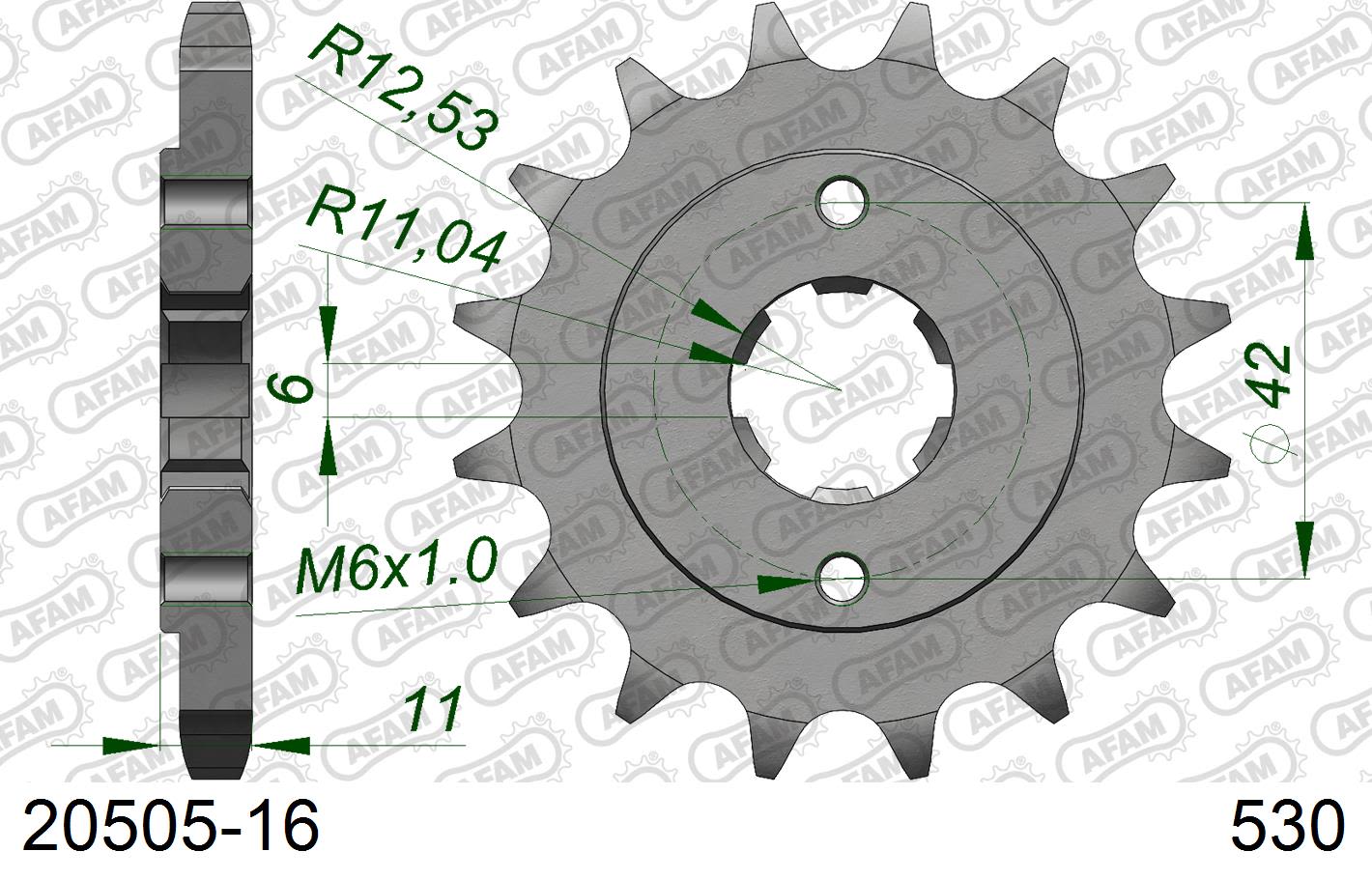 Pignone AFAM 20505-16 passo 530 HONDA CB 650 C CUSTOM 1980  -1981  