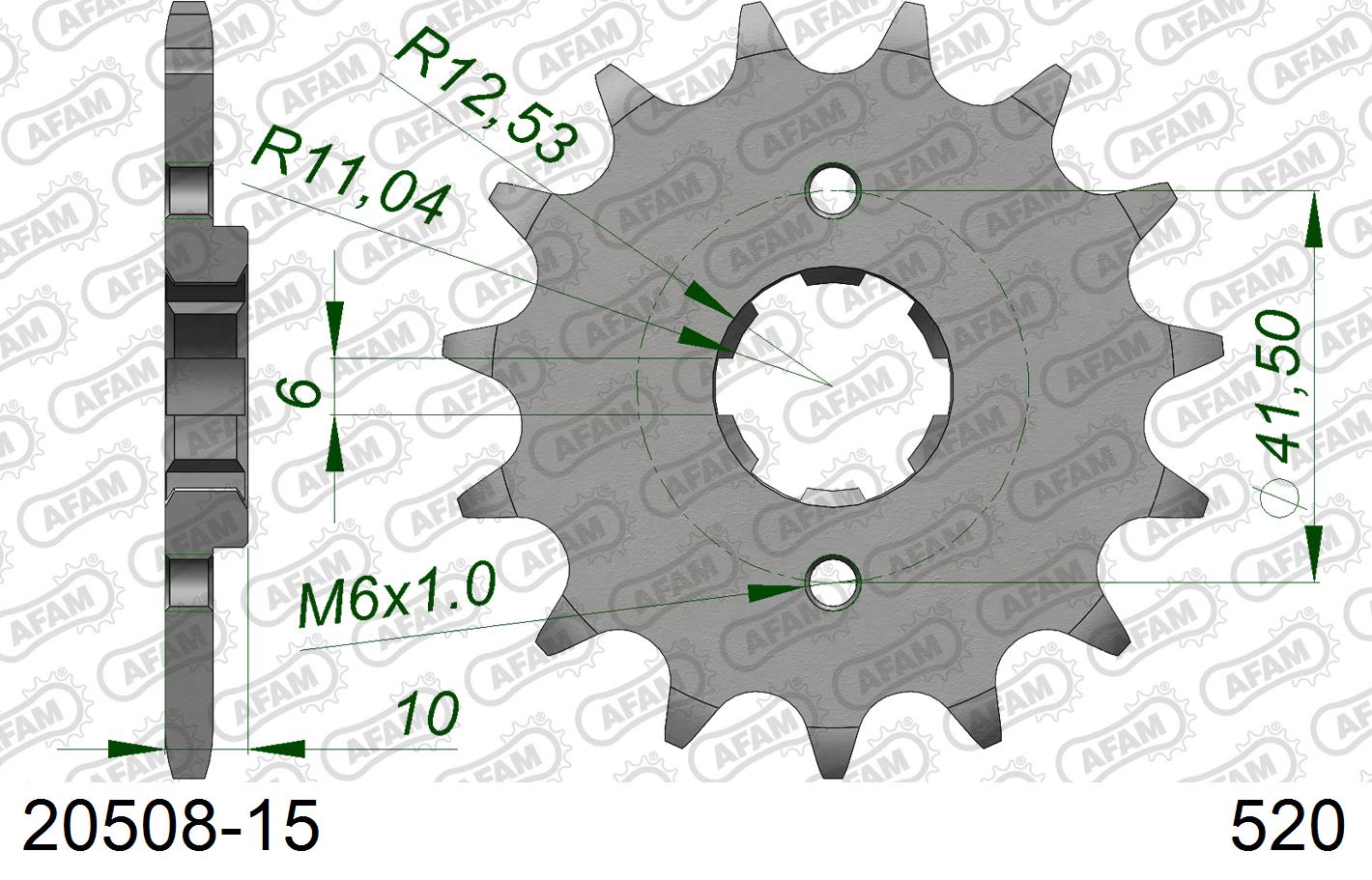 Pignone AFAM 20508-15 passo 520 HONDA NX 500 DOMINATOR 1988