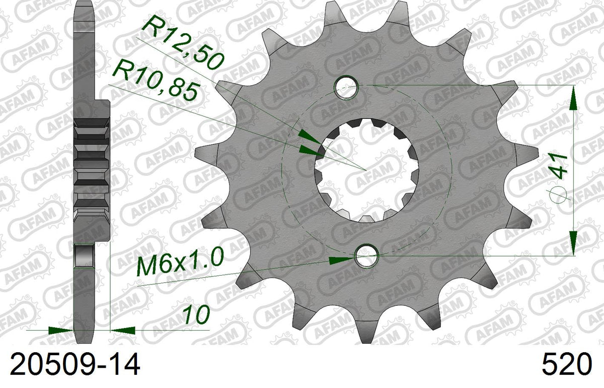 Pignone AFAM 20509-14 passo 520 HONDA FMX 650 2005  -2008  