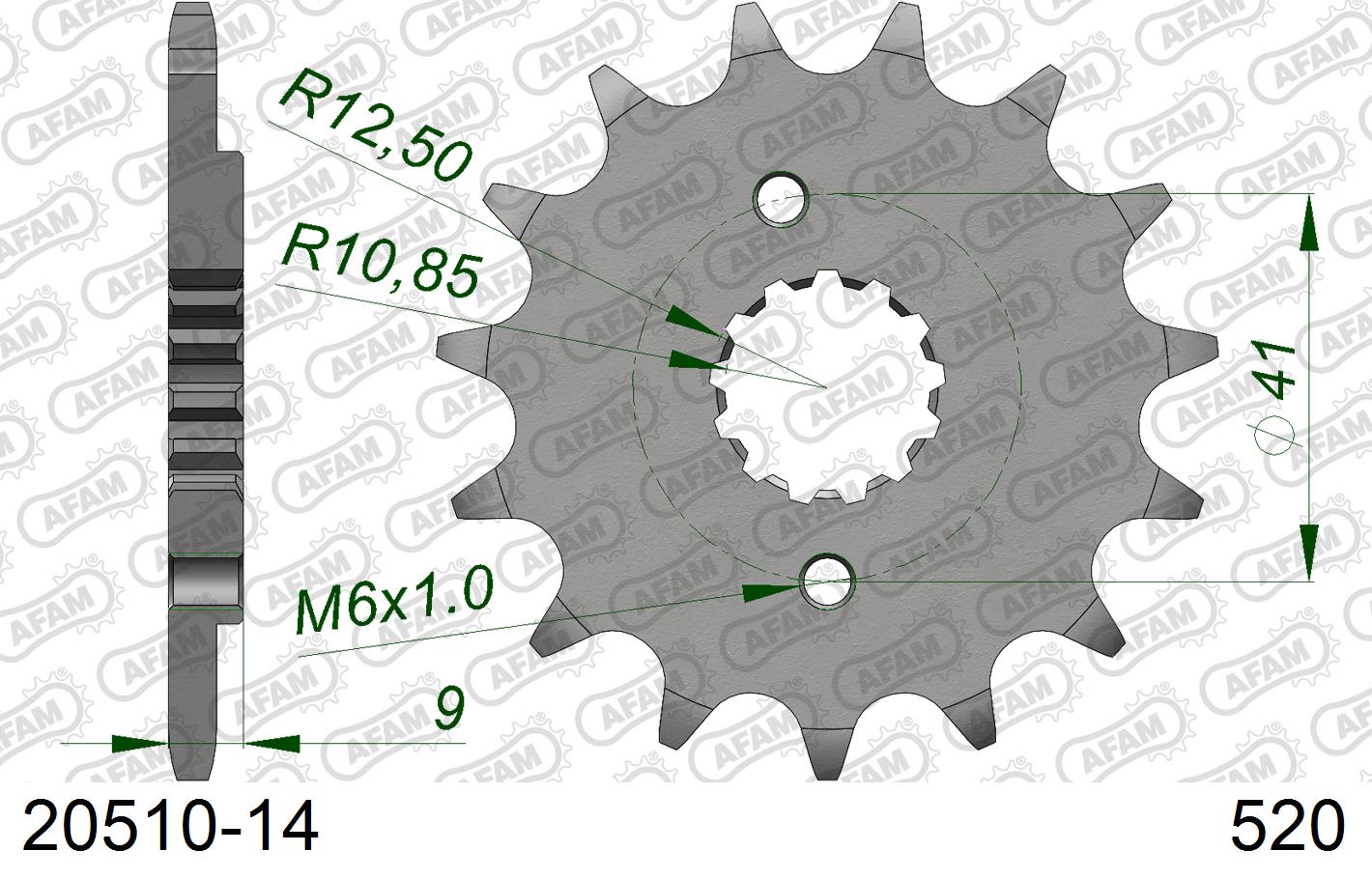 Pignone AFAM 20510-14 passo 520 HONDA XR 600 R 1991  -2000  