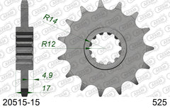 Pignone AFAM 20515-15 passo 525 HONDA CB 600 F HORNET 1998  -2006  