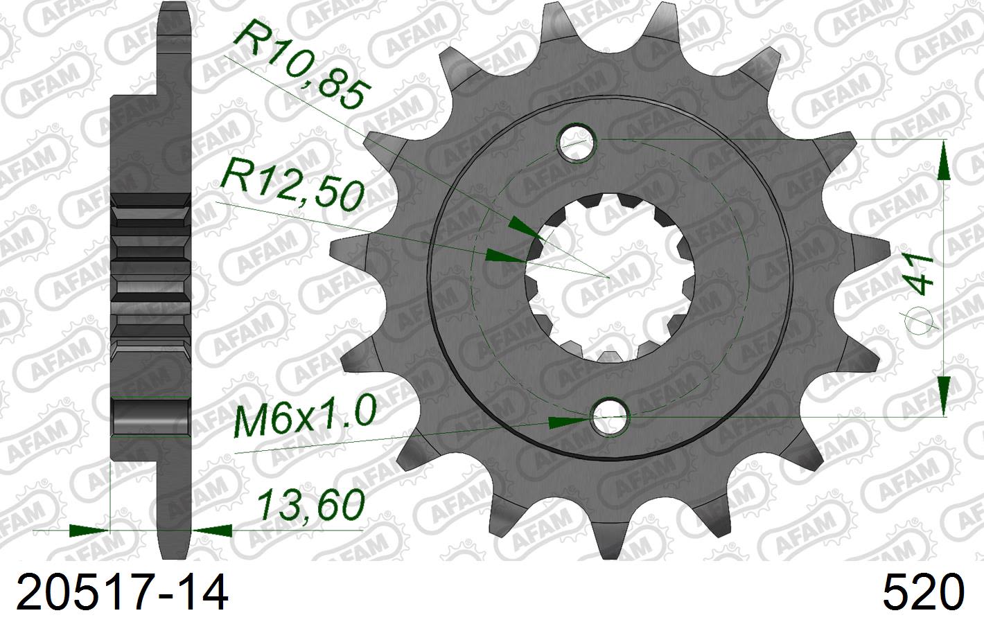 Pignone AFAM 20517-14 passo 520 HONDA XR 650 R 2000  -2007  