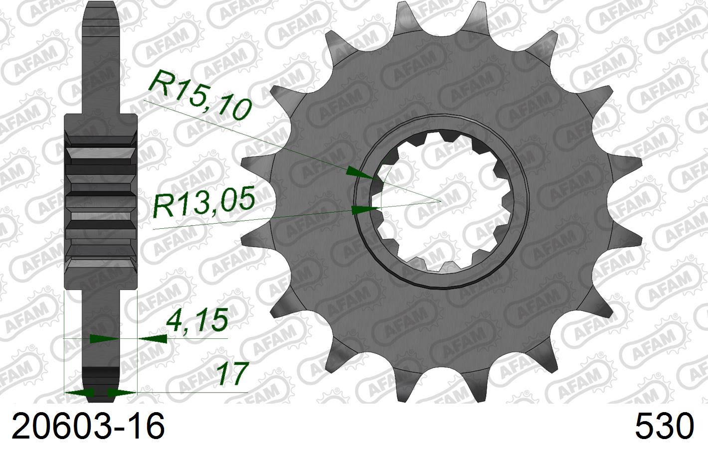 Pignone AFAM 20603-16 passo 530 HONDA CB 1000 R 2009  -2015  