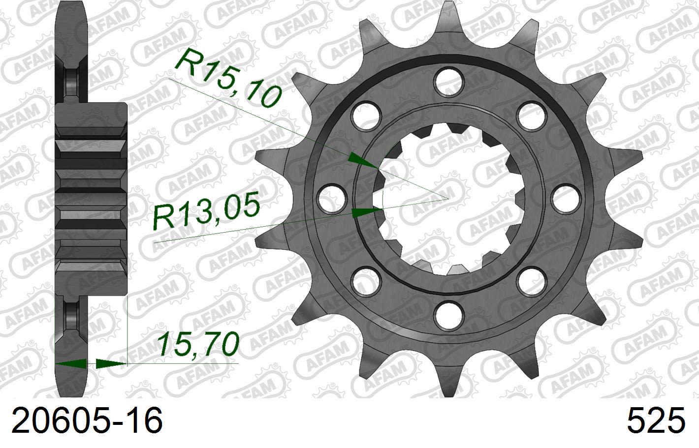 Pignone AFAM 20605-16 passo 525 HONDA VFR 750 R 1988  -1990  