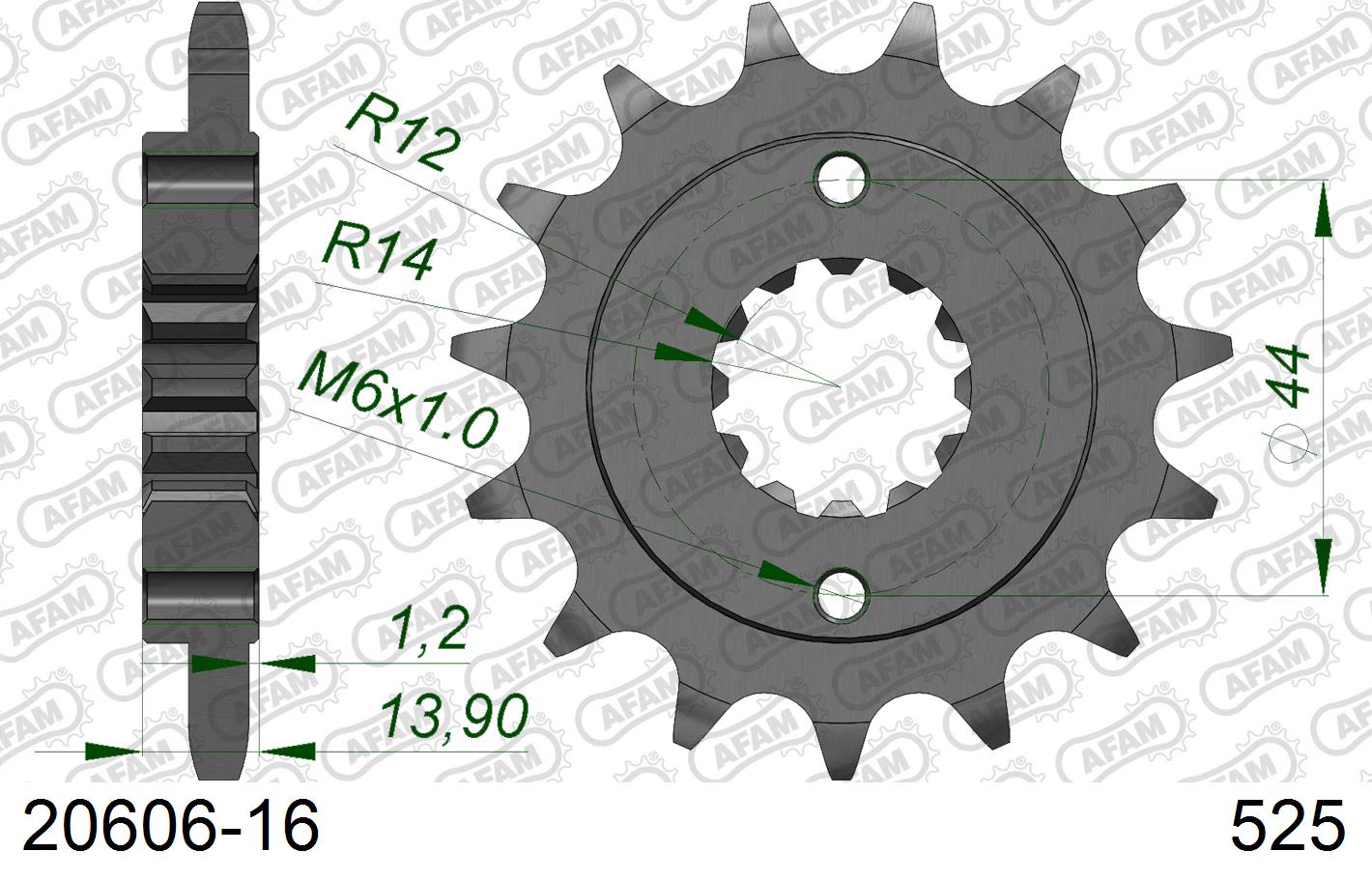 Pignone AFAM 20606-16 passo 525 HONDA XRV 750 AFRICA TWIN 1990  -2003  