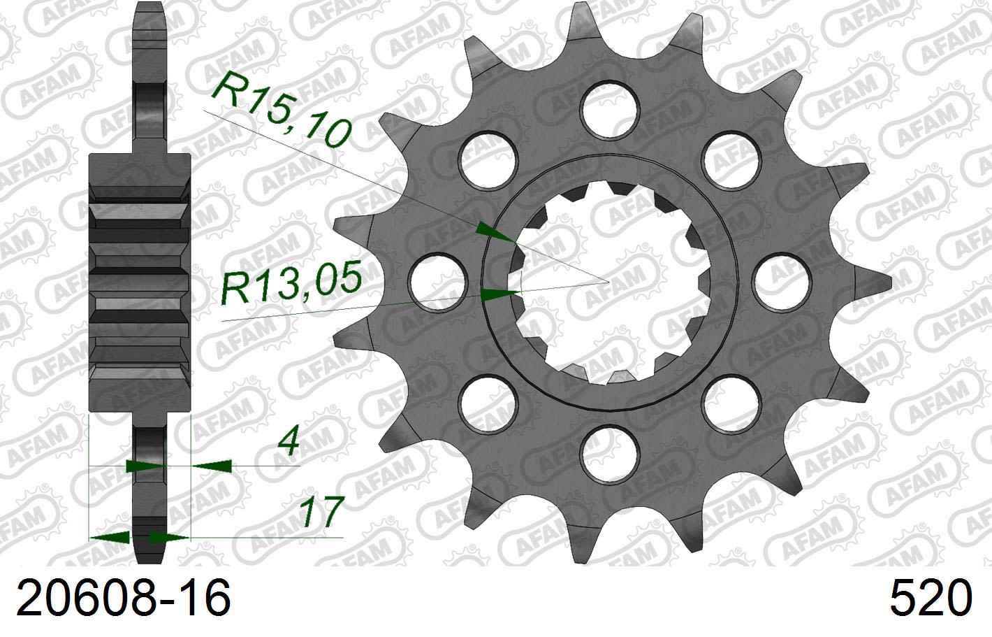 Pignone AFAM 20608-16 passo 520 HONDA CBR 1000 RR FIREBLADE 2004  -2016  