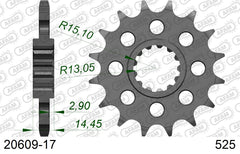 Pignone AFAM 20609-17 passo 525 HONDA RVF 750 R 1994  -1998  