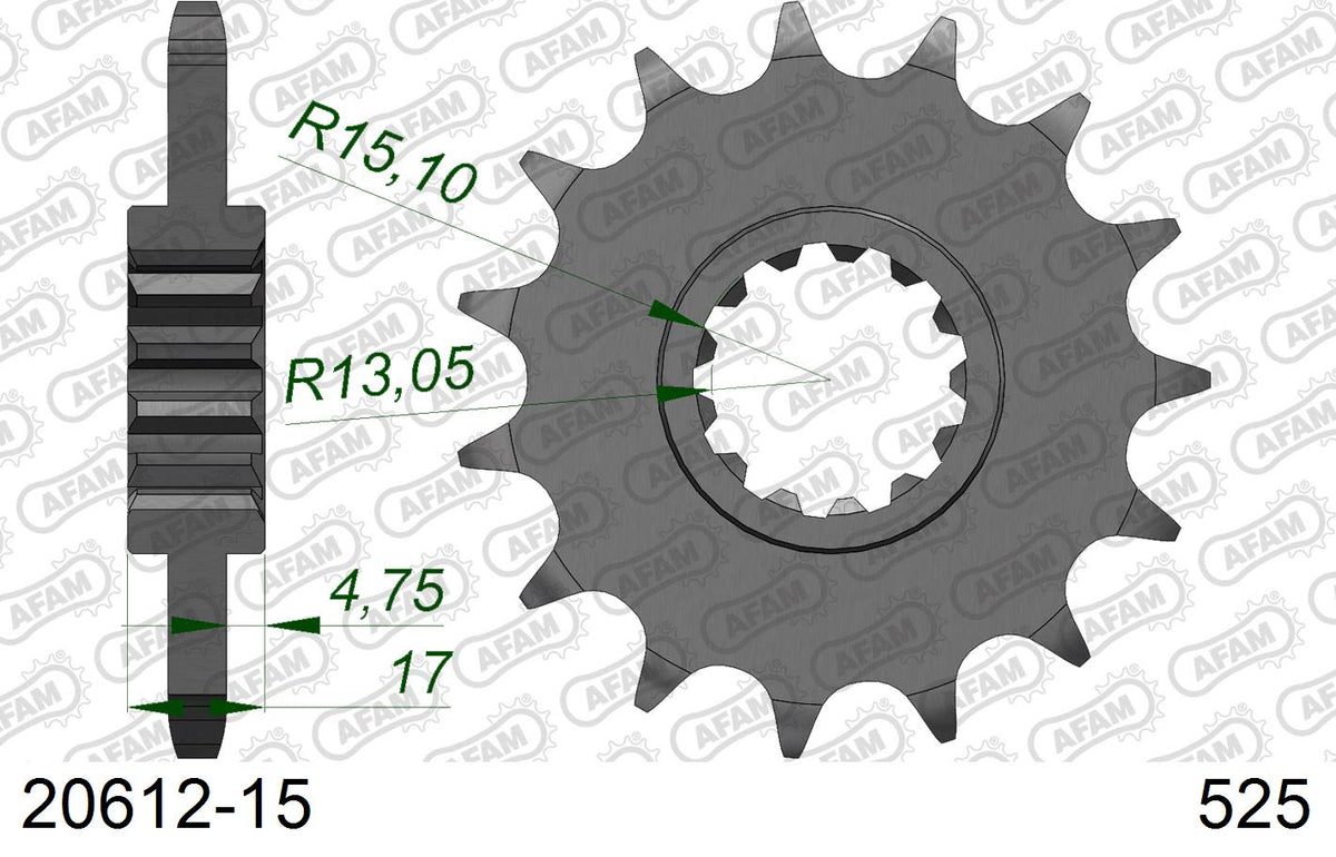 Pignone AFAM 20612-15 passo 525 HONDA CB 650 F 2014  -2016  