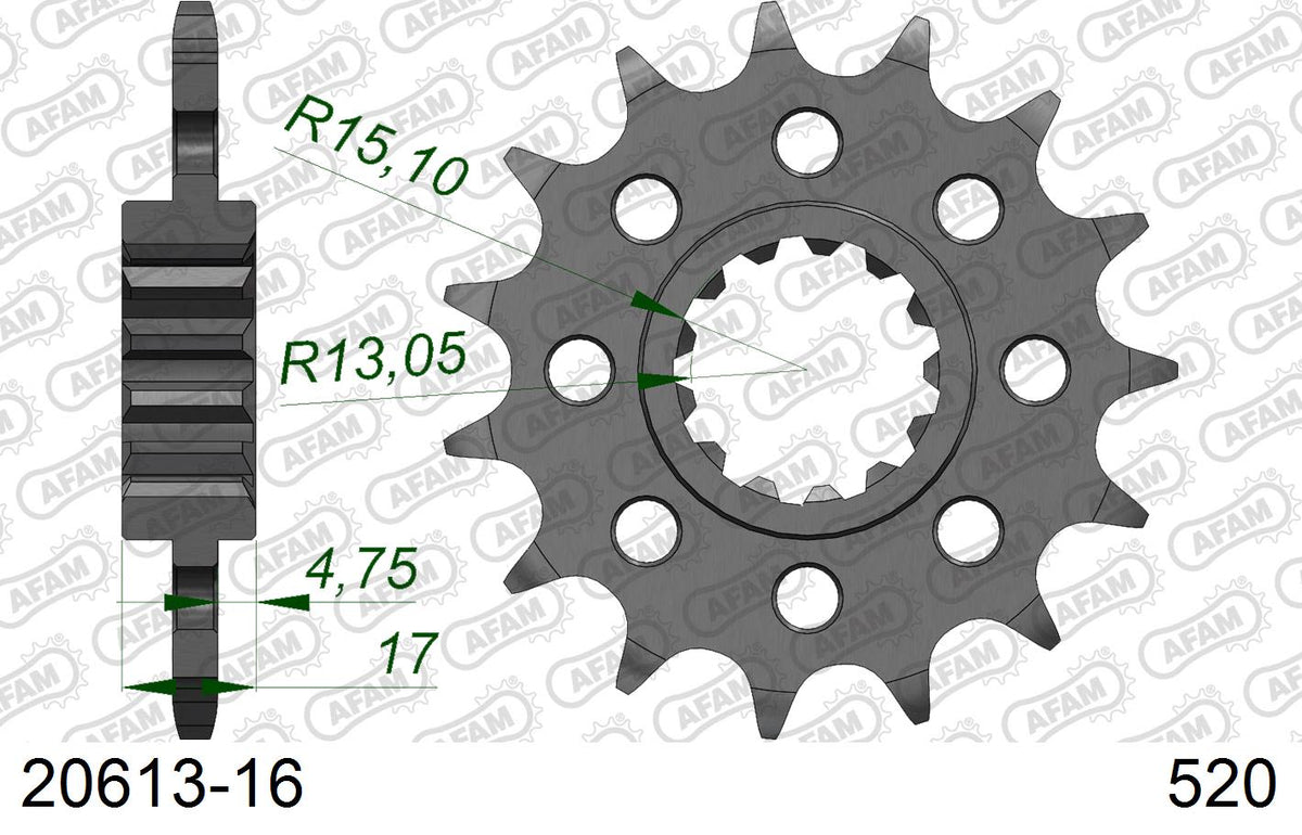 Pignone AFAM 20613-16 passo 520 HONDA CBR 1000 RA FIREBLADE C-ABS 2017  -2019  