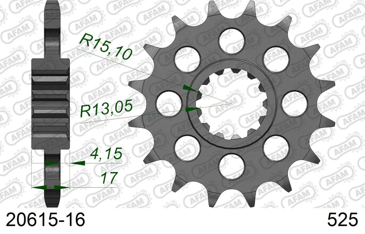 Pignone AFAM 20615-16 passo 525 HONDA CBR 1000 RR FIREBLADE 2004  -2016  