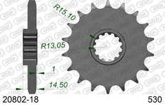 Pignone AFAM 20802-18 passo 530 HONDA CB 1100 A ABS 2014  -2015  