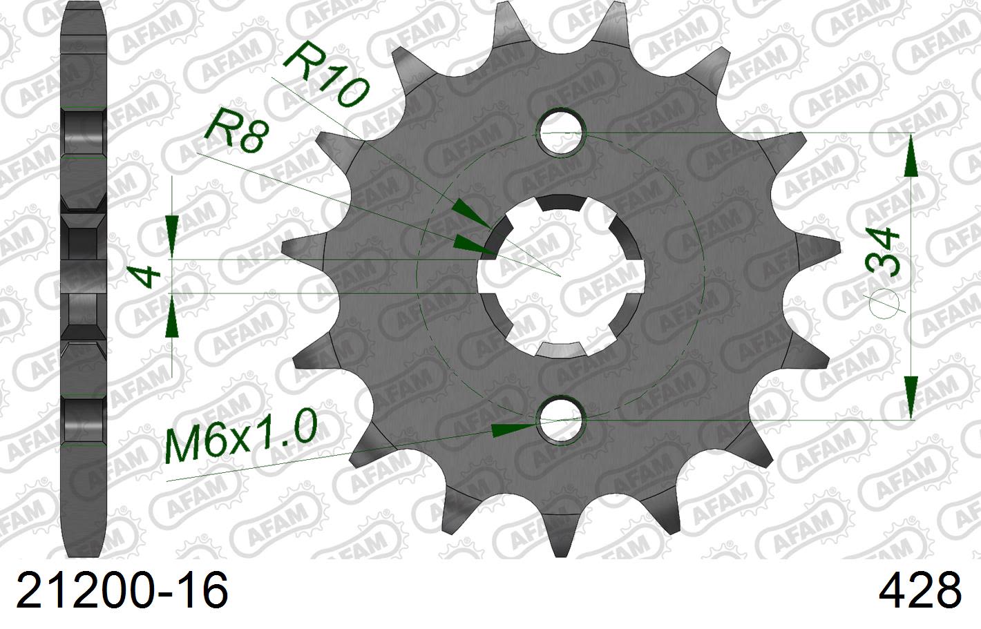 Pignone AFAM 21200-16 passo 428 SUZUKI DR 125 SM 2008  -2013  