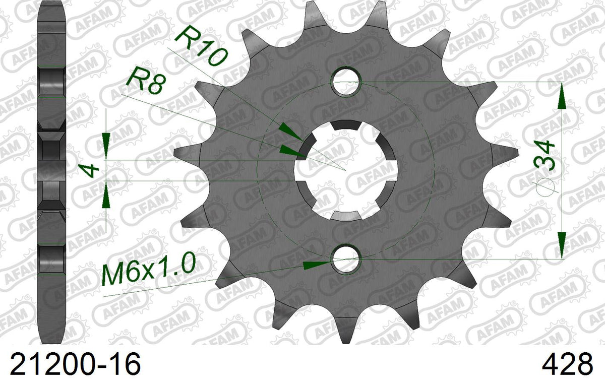 Pignone AFAM 21200-16 passo 428 SUZUKI DR 125 SM 2008  -2013  