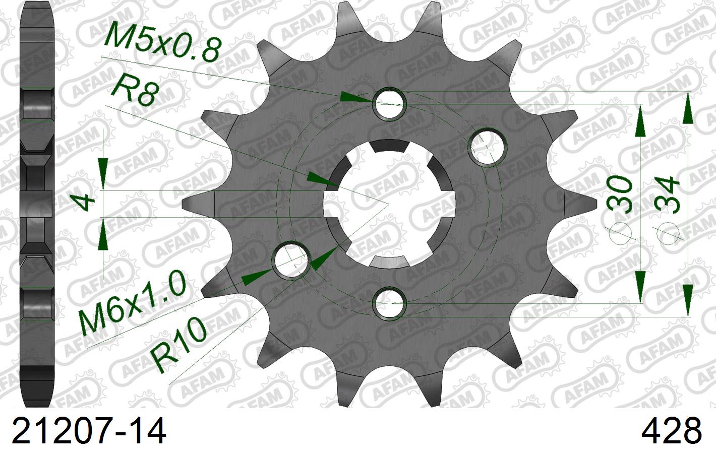 Pignone AFAM 21207-14 passo 428 BETA RE 125 ENDURO 2010  -2016  