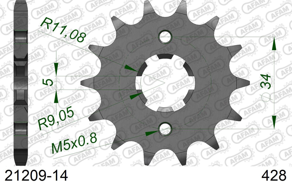 Pignone AFAM 21209-14 passo 428 YAMAHA YS 125 2017  -2020  