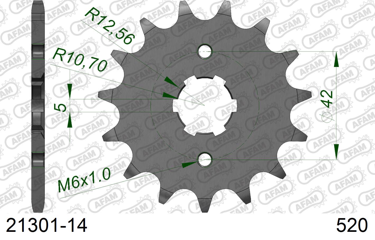 Pignone AFAM 21301-14 passo 520 YAMAHA SR 250 1988  -1990  