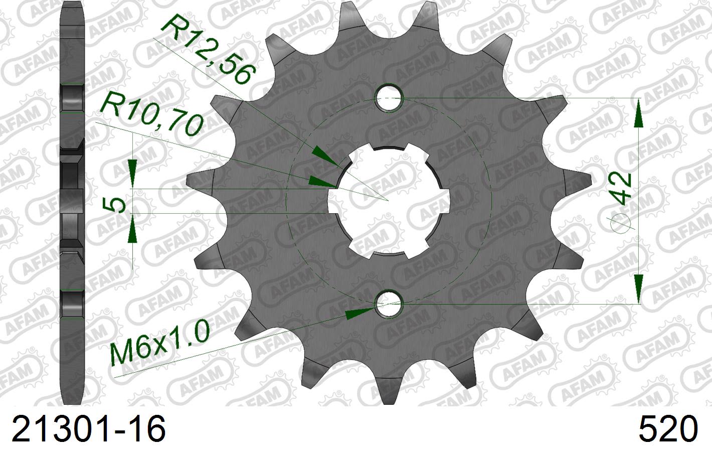 Pignone AFAM 21301-16 passo 520 YAMAHA SR 250 1991  -1995  