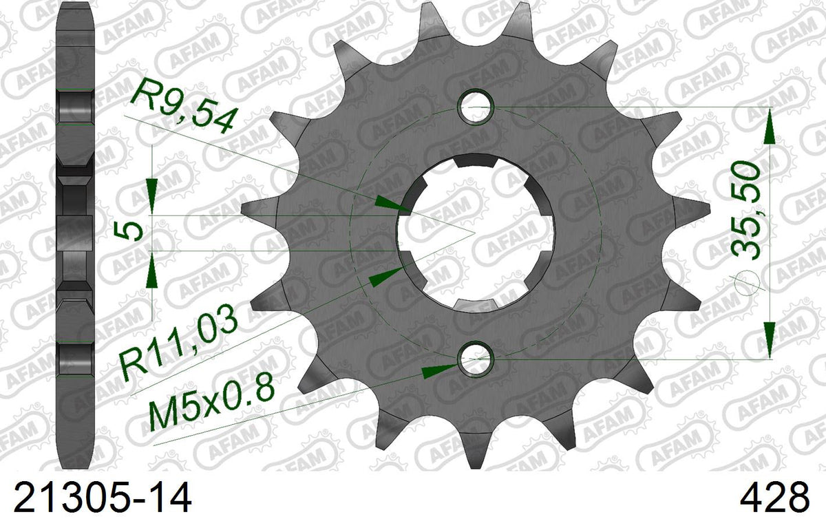 Pignone AFAM 21305-14 passo 428 YAMAHA TW 125 1999  -2006  