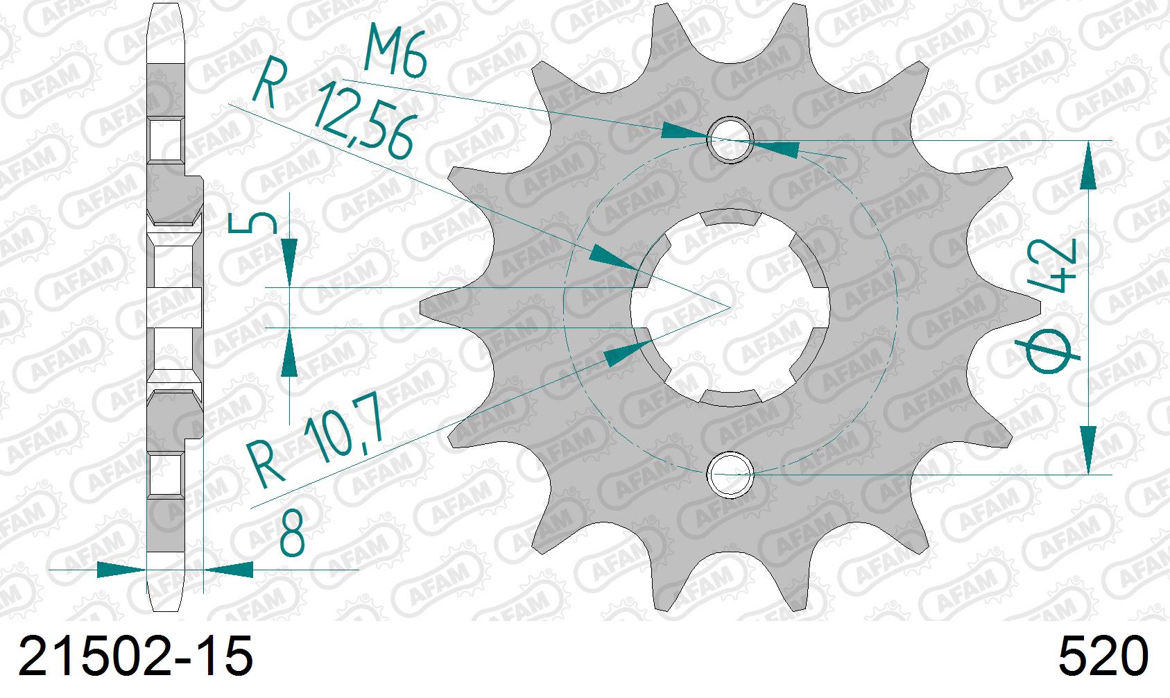 Pignone AFAM 21502-15 passo 520 YAMAHA XT 350 1985  -1998  