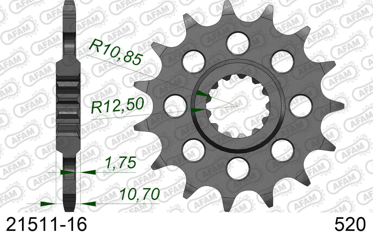 Pignone AFAM 21511-16 passo 520 YAMAHA YZF 600 R6 2006  -2022  