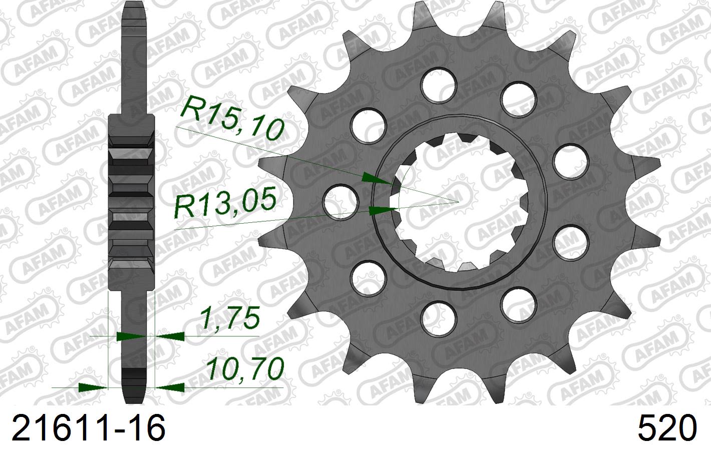 Pignone AFAM 21611-16 passo 520 YAMAHA MT 10 2022