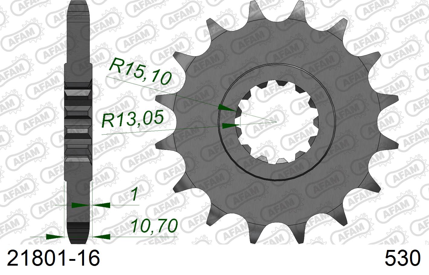 Pignone AFAM 21801-16 passo 530 YAMAHA FZS 1000 FAZER 2001  -2006  