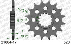 Pignone AFAM 21804-17 passo 520 YAMAHA YZF 1000 R1 2004  -2014  