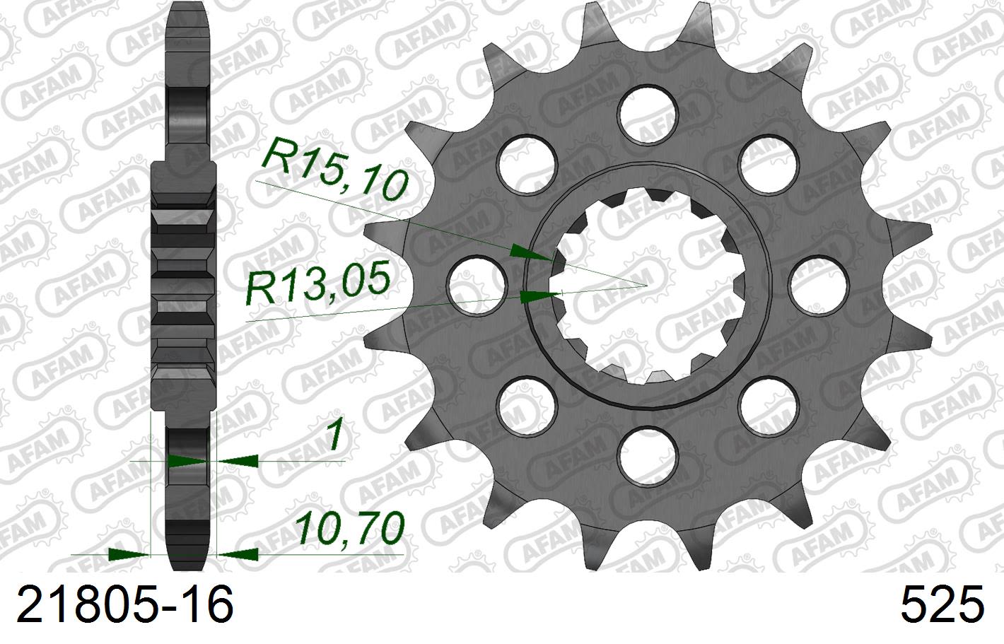 Pignone AFAM 21805-16 passo 525 YAMAHA YZF 1000 R1 1998  -2003  