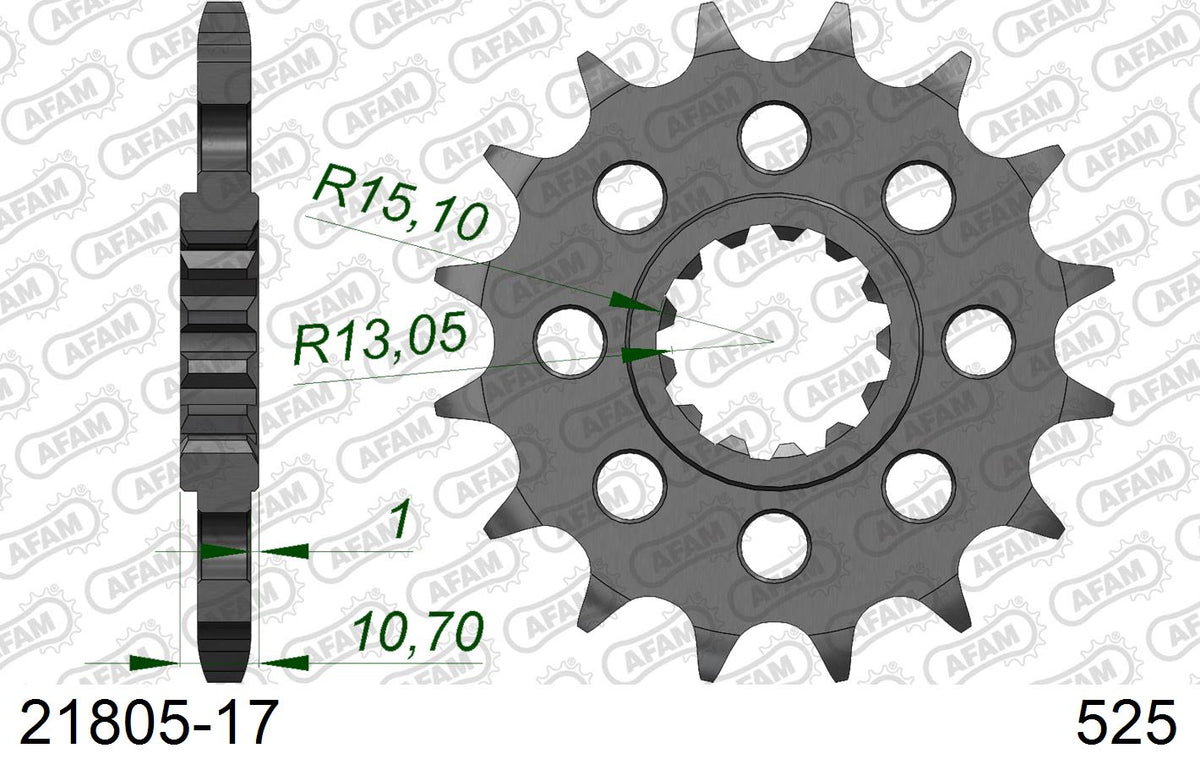 Pignone AFAM 21805-17 passo 525 YAMAHA YZF 1000 R1 2004  -2014  