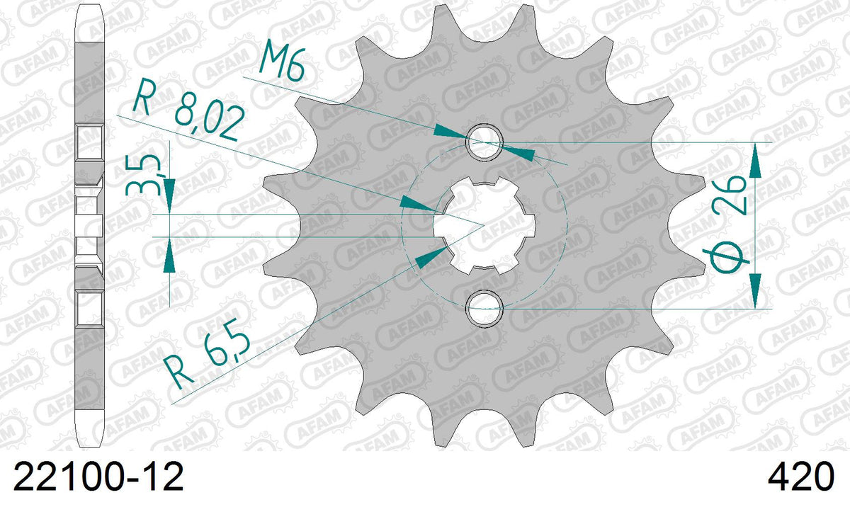 Pignone AFAM 22100-12 passo 420 SUZUKI AP 50 1975  -1978  