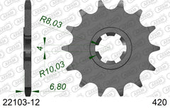 Pignone AFAM 22103-12 passo 420 SUZUKI RMX 50 1996  -2003  