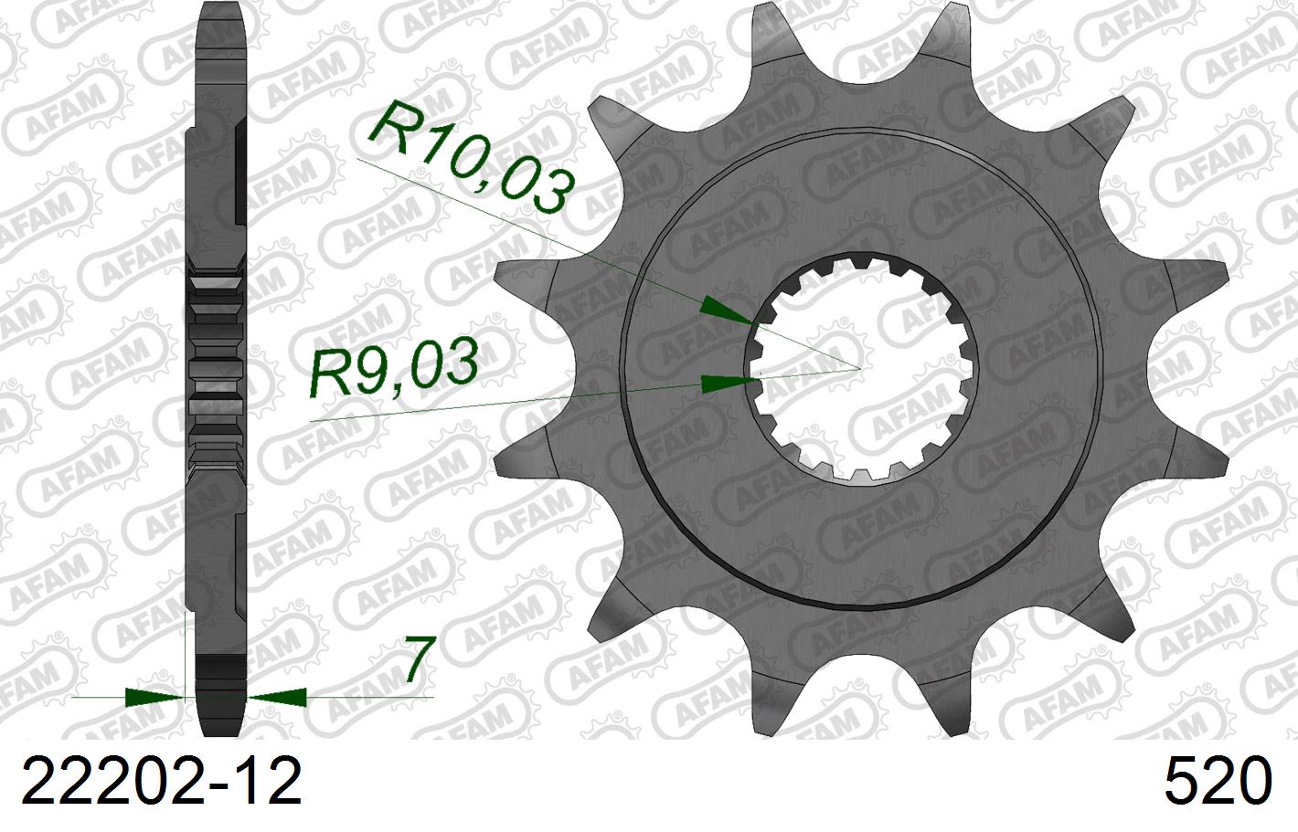 Pignone AFAM 22202-12 passo 520 SUZUKI RM 125 1984  -1986  