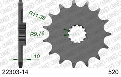 Pignone AFAM 22303-14 passo 520 KAWASAKI KLX 400 R 2003  -2004  