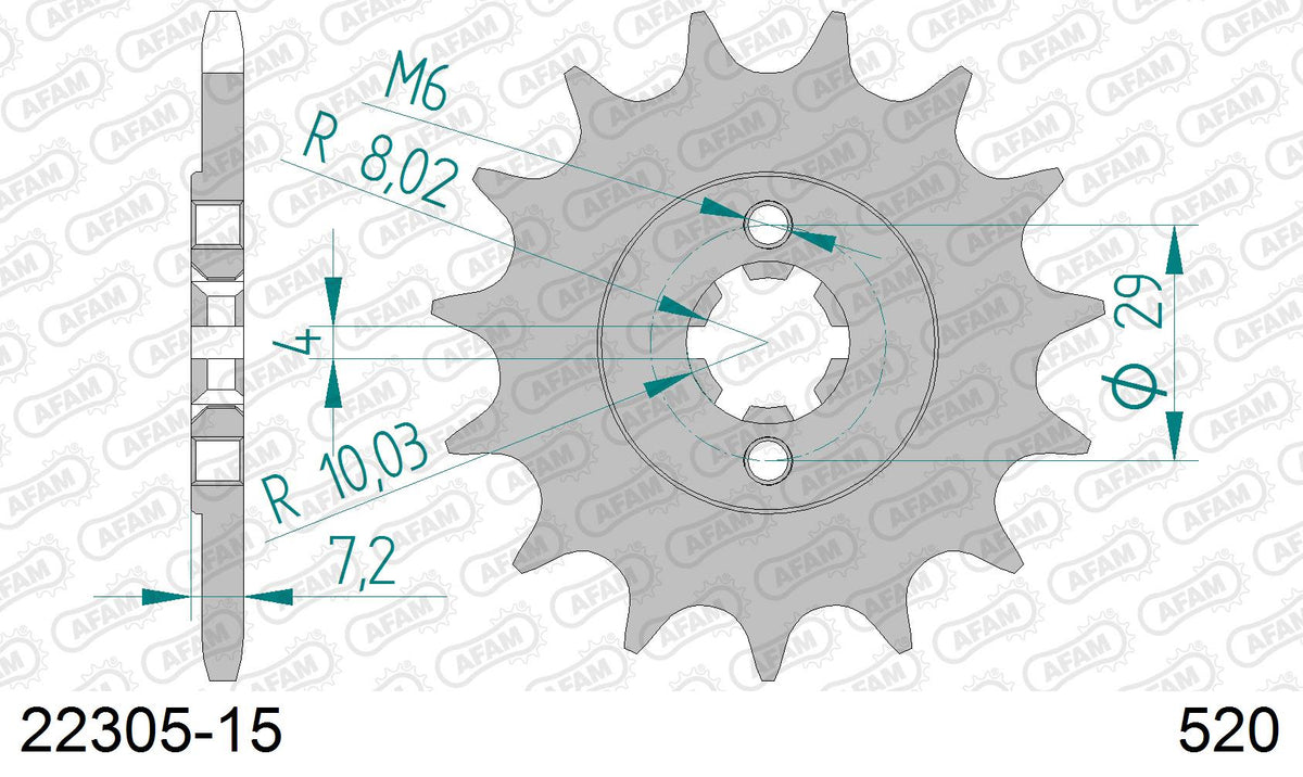 Pignone AFAM 22305-15 passo 520 SUZUKI RV 200 VAN-VAN 2016  -2019  