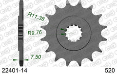 Pignone AFAM 22401-14 passo 520 SUZUKI DR 250 S 1982  -1987  