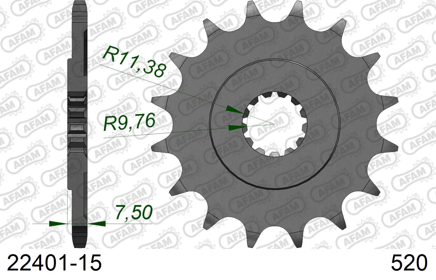 Pignone AFAM 22401-15 passo 520 SUZUKI GN 250 1985  -1998  