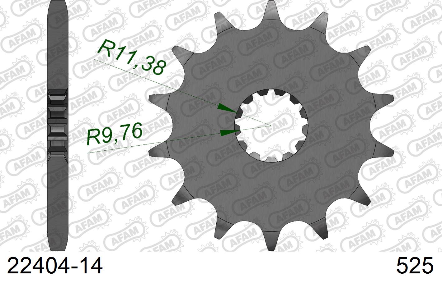 Pignone AFAM 22404-14 passo 525 SUZUKI GSF 400 BANDIT 1989  -1997  