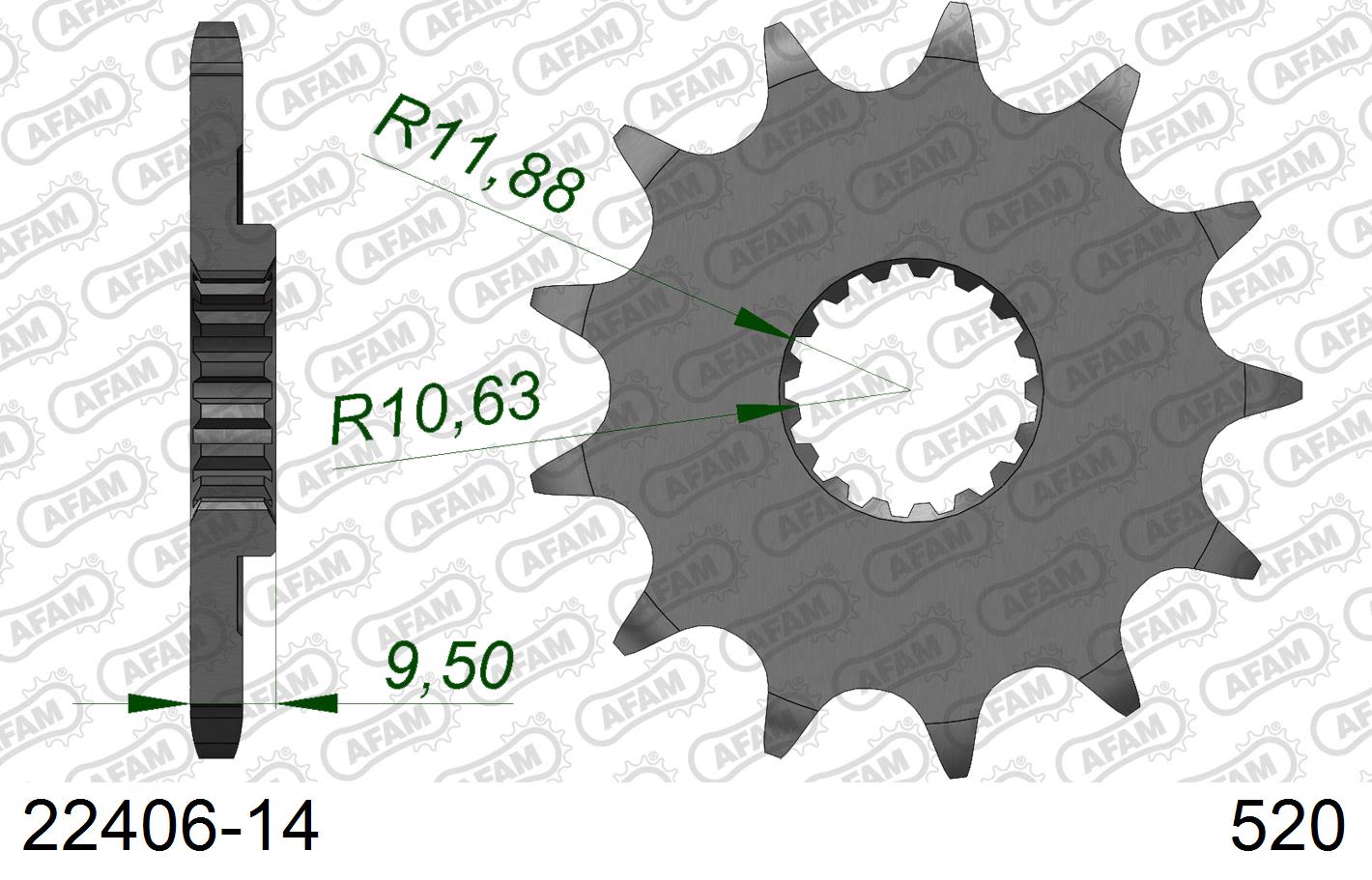 Pignone AFAM 22406-14 passo 520 SUZUKI RM-Z 450 2005  -2007  