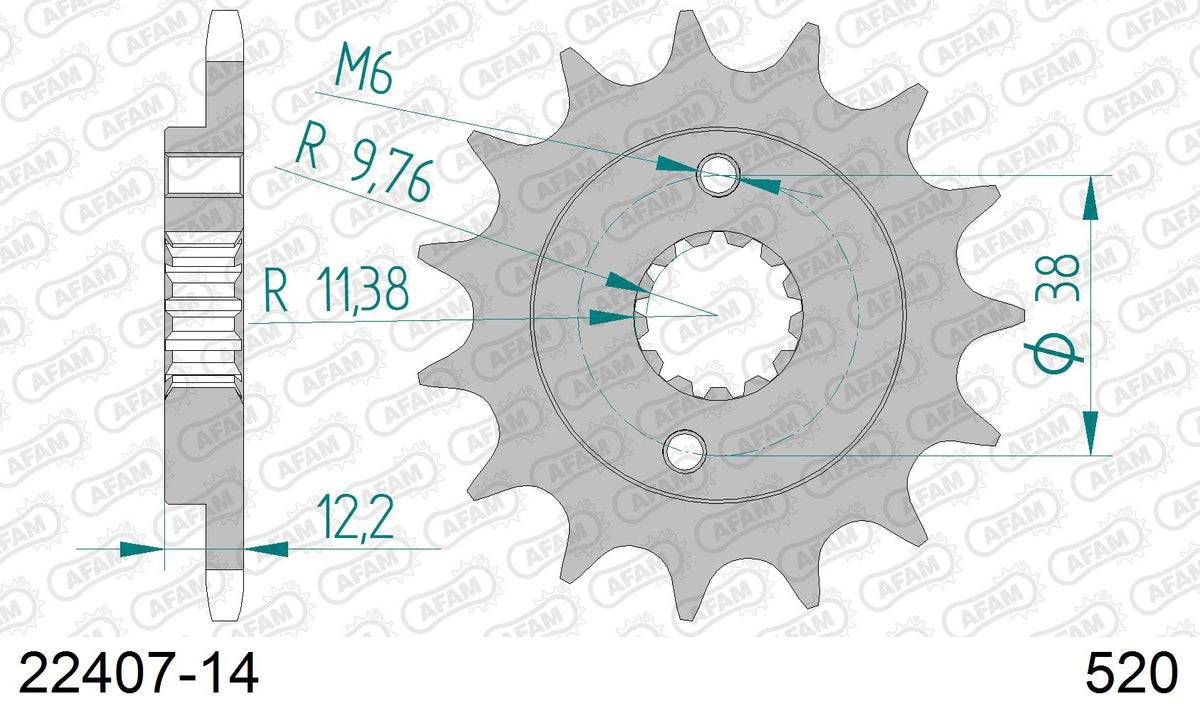 Pignone AFAM 22407-14 passo 520 SUZUKI LT-R 450 QUADRACER 2011  -2012  