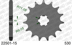 Pignone AFAM 22501-15 passo 530 SUZUKI GT 500 1976  -1977  