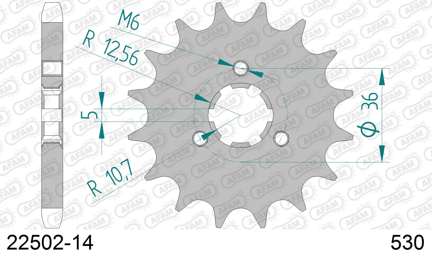 Pignone AFAM 22502-14 passo 530 SUZUKI GT 380 1972  -1977  