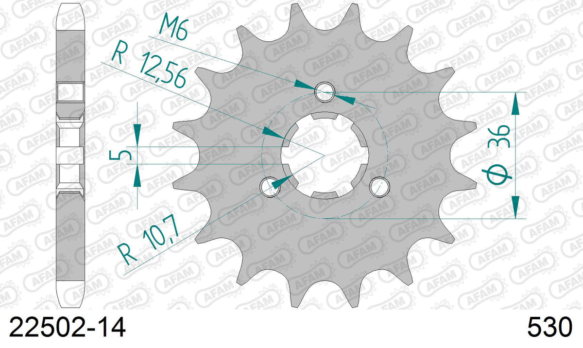 Pignone AFAM 22502-14 passo 530 SUZUKI GT 380 1972  -1977  