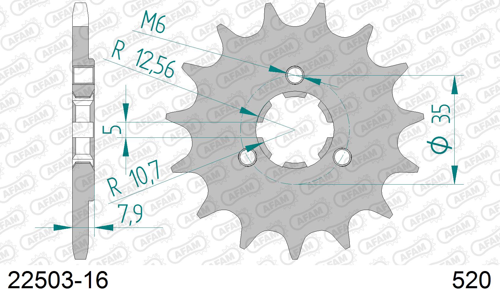 Pignone AFAM 22503-16 passo 520 SUZUKI DR 600 R DAKAR 1986  -1989  