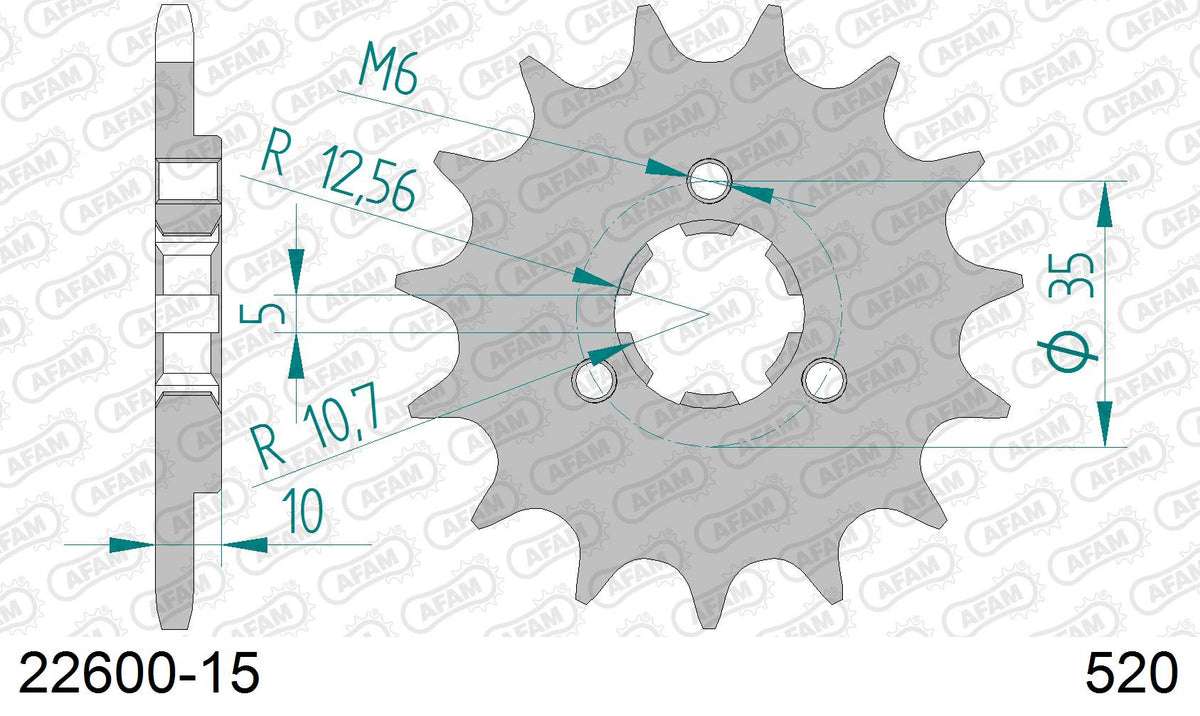 Pignone AFAM 22600-15 passo 520 CAGIVA 500 T4 E-R 1987  -1990  